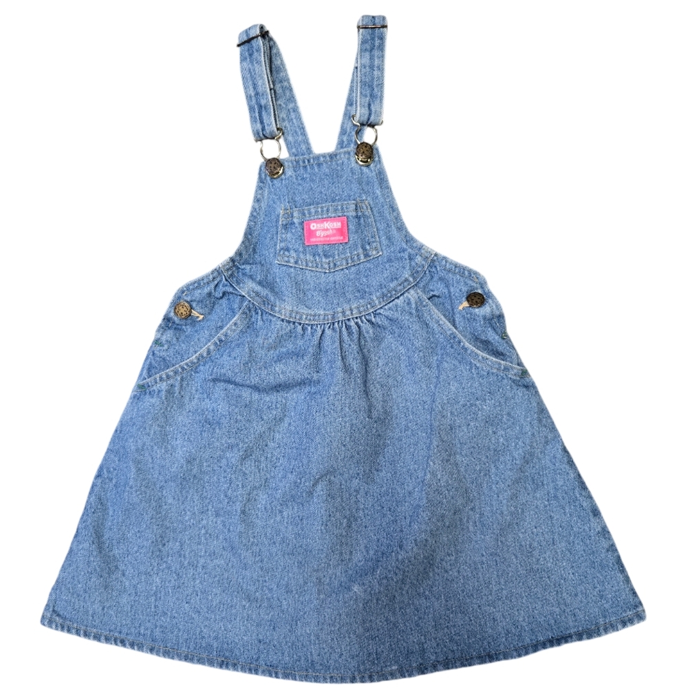 Vintage 1990s OshKosh B'Gosh classic blue denim jean overall dress